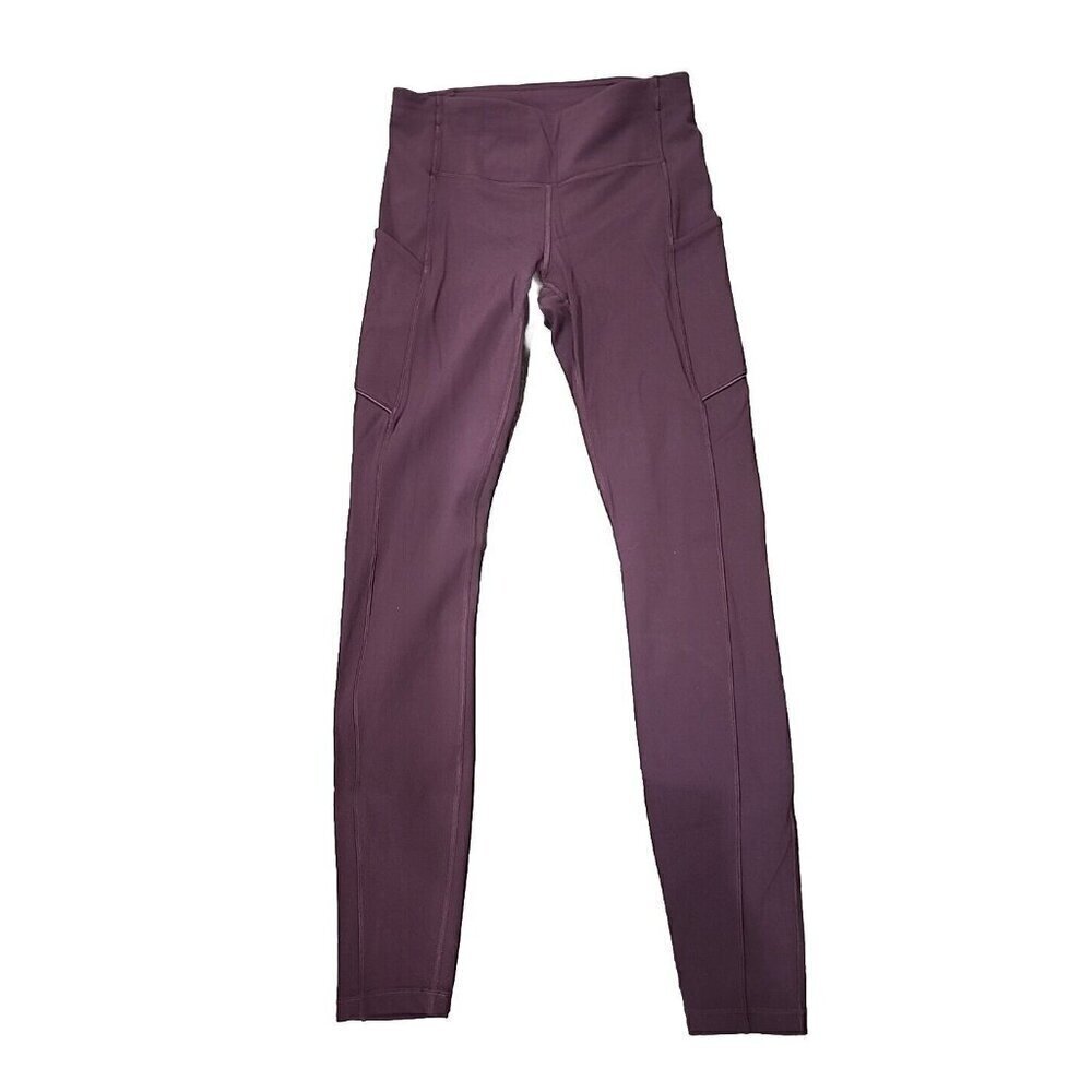 Lululemon Leggings Speed Up Tight Dark Adobe/Maroon Full On Luxtreme Women's 4